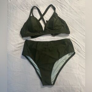 Cupshe Olive Green Sporty Triangle Bikini Set